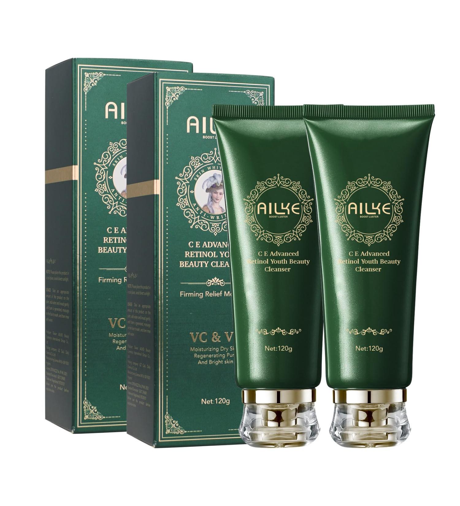 AILKE BOOST LUSTER AILKE Vitamin CE Advanced Retinol Youth Beauty Cleanser Deep Clean Spots Firming Moisturizing Whitening Gentle Facial Cleanser for Women 120 ml 2 Pack 2 Pack - Buy Online on GoSupps.com
