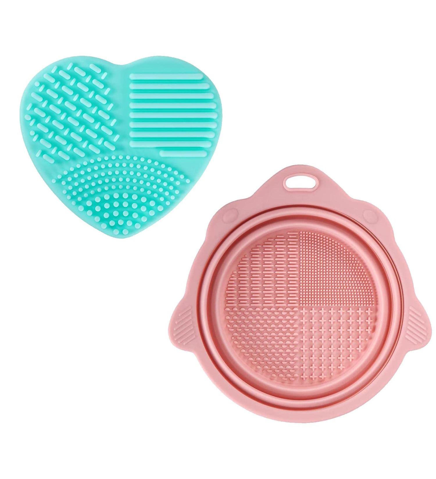Makeup Brushes Cleaner Foldable Portable Makeup Brush Cleaning Bowl with Silicone Cleaning Mat sy to Clean the Makeup Brush Powder Puff Sponge - Buy Online on GoSupps.com