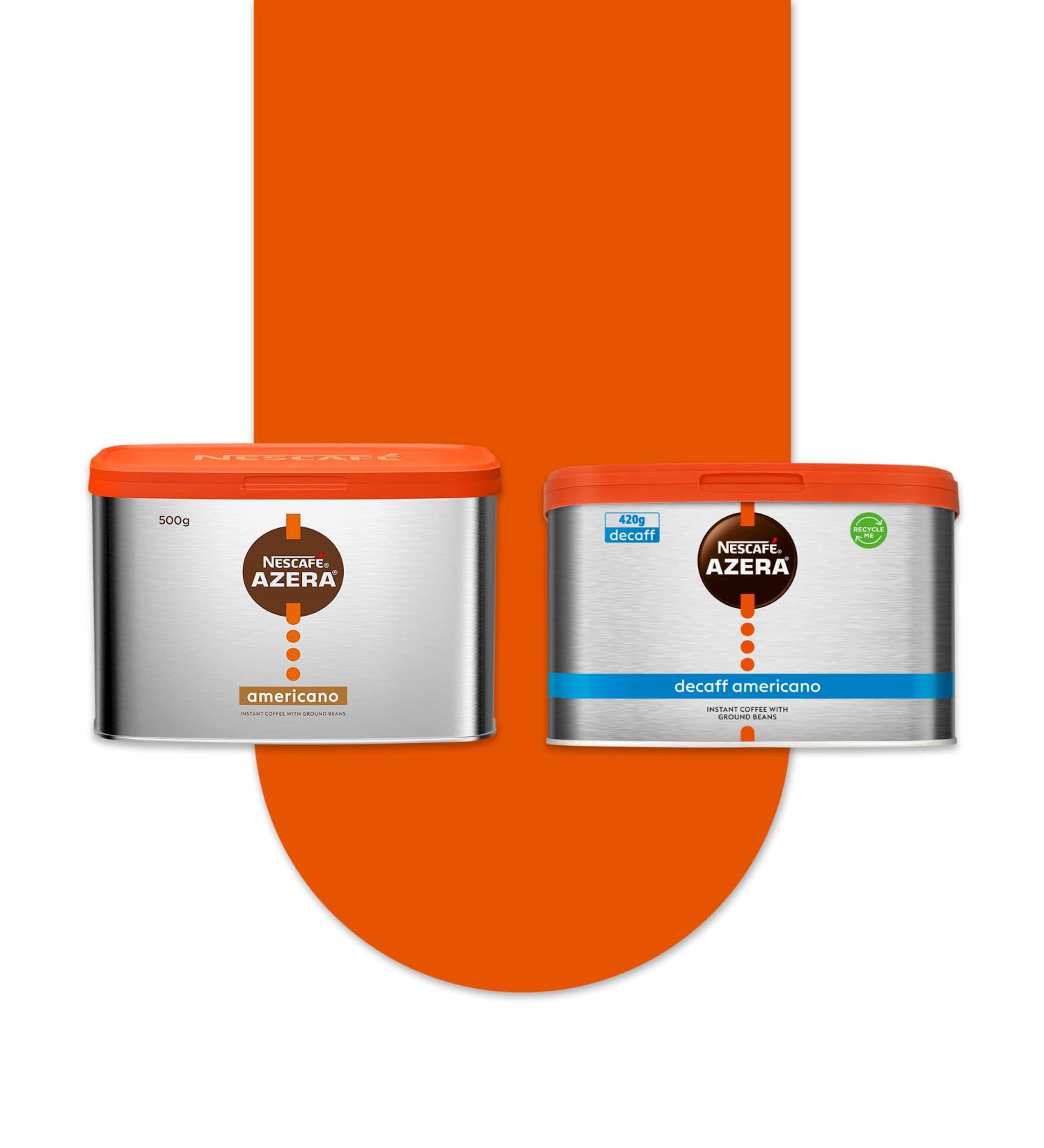 NESCAFE Azera Americano Instant Coffee Bundle: 500g Tin and 420g Decaf Tin - Buy Online on GoSupps.com