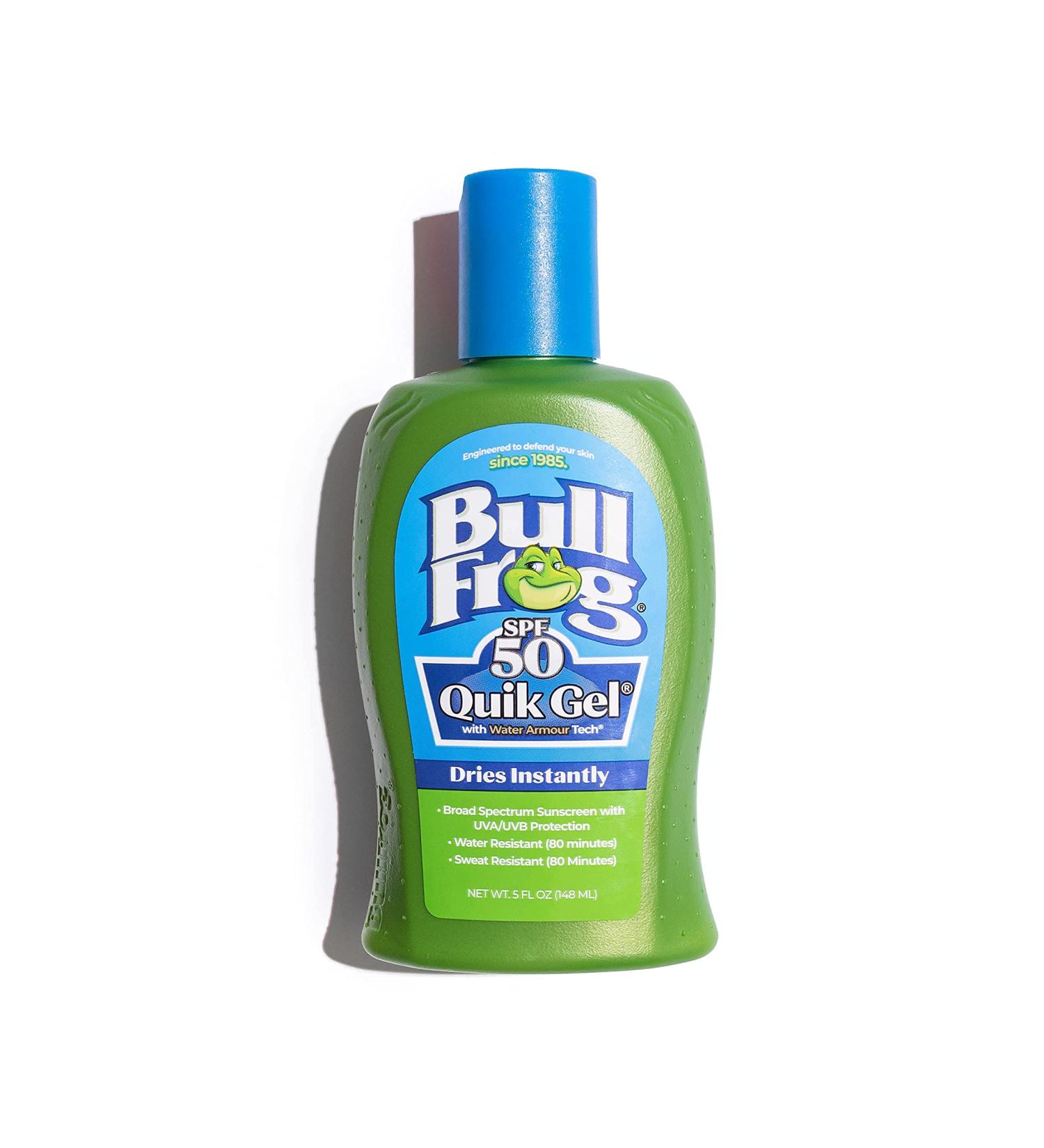 Bullfrog Quik Gel Sunscreen SPF 50 | Reef Friendly, Oxybenzone & Octinoxate Free | Broad Spectrum UVA/UVB Protection - 5oz - Buy Online on GoSupps.com