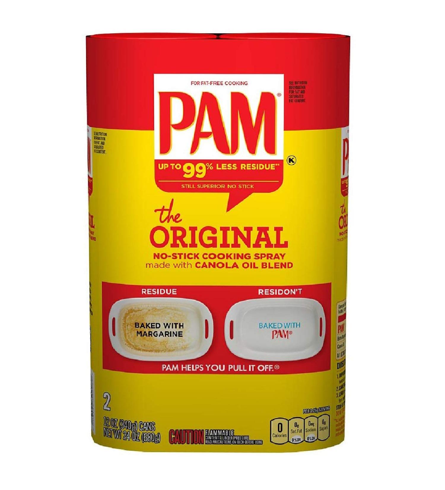 Pam Original No-Stick Cooking Spray, 12 oz., Can, 2 ct.