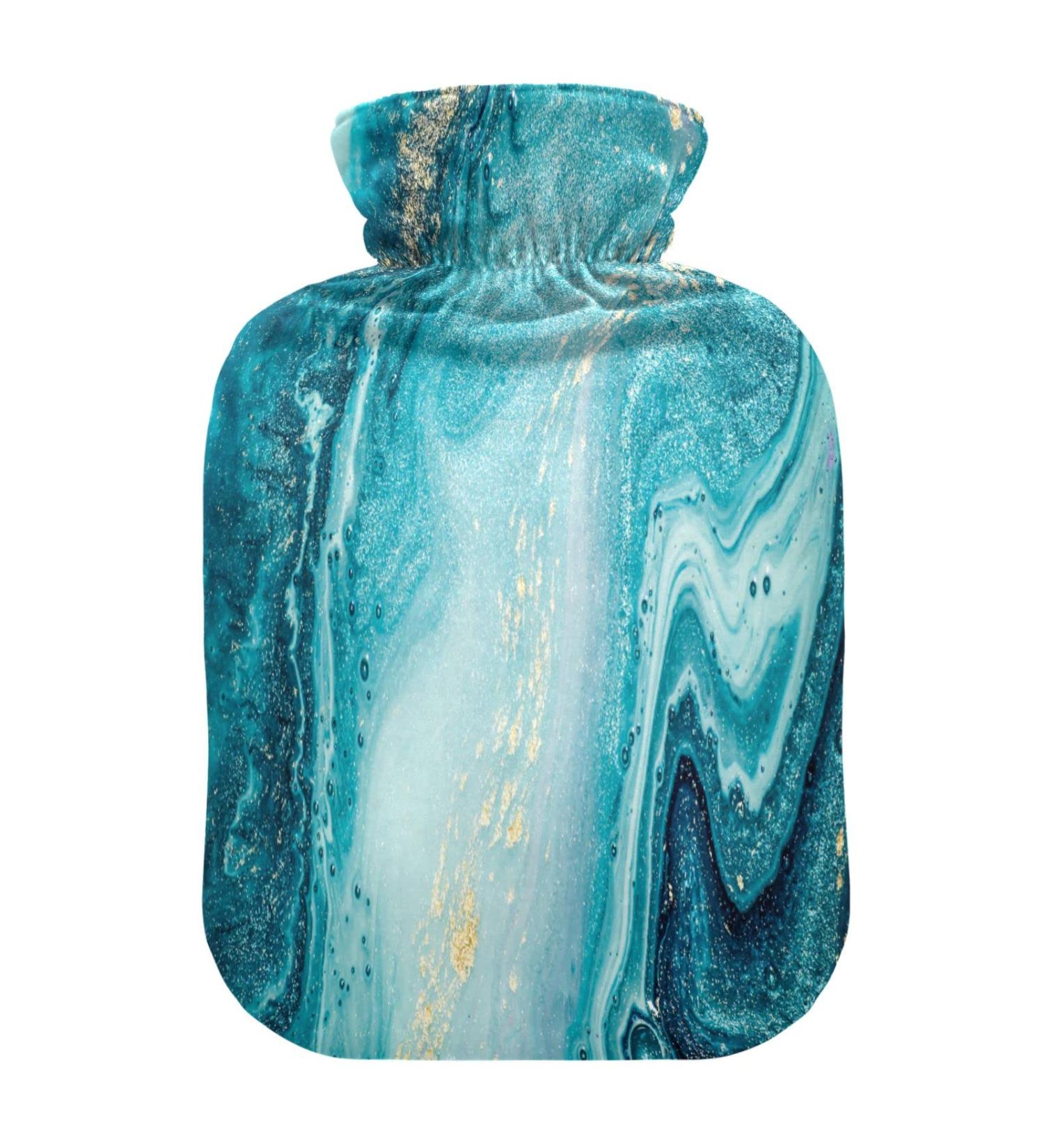 Abstract Ocean Blue Marble Heat Bottle | 1L Pain Relief Water Heating Pillow & Hot Water Bed Warmer for Menstrual Cramps - Buy Online on GoSupps.com