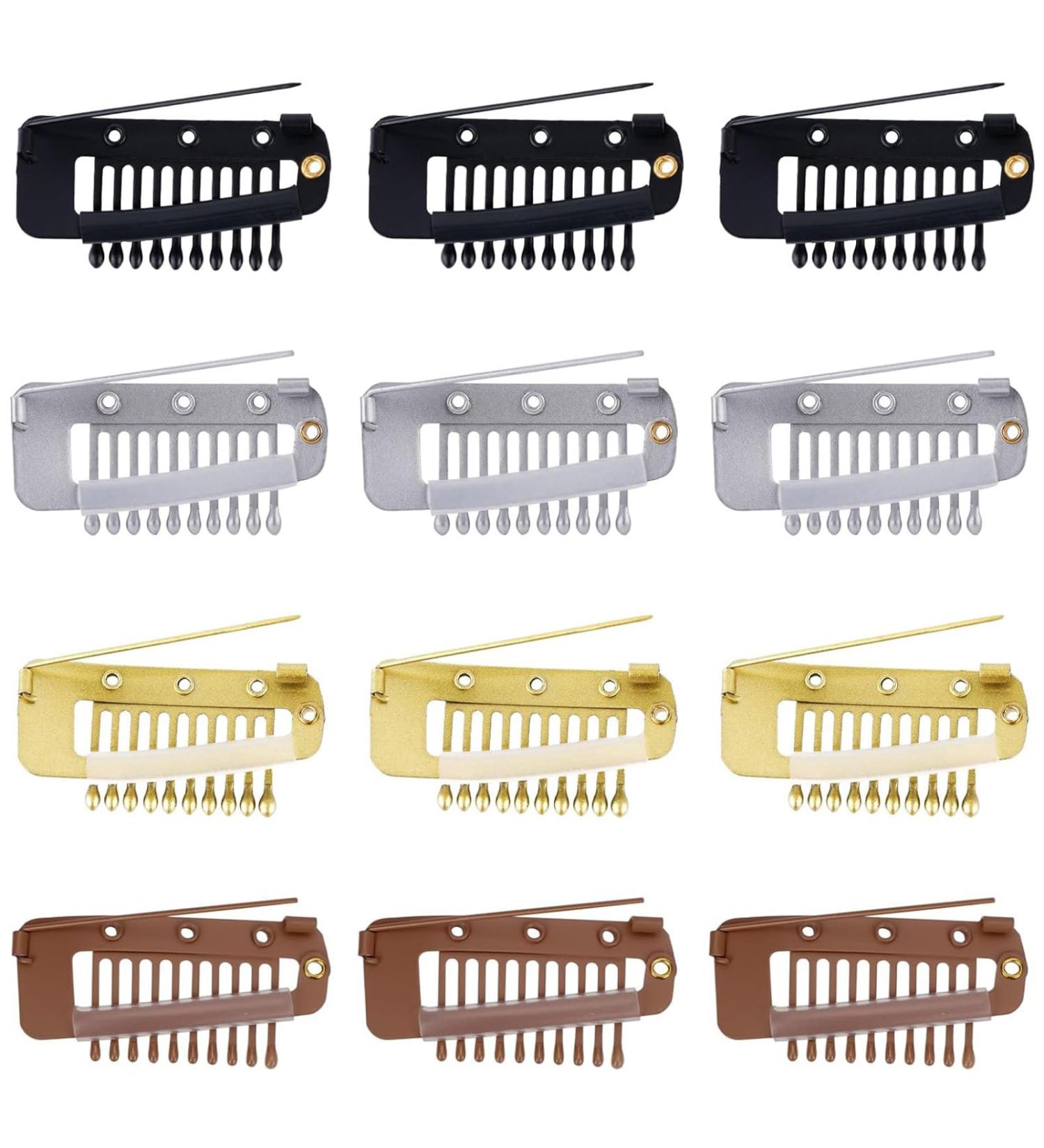 JYTDBCS 3.6CM fake hair clip baking paint 10 teeth fake hair clip DIY top hat beret fixed clip on hair chunni clips wig grip - Buy Online on GoSupps.com