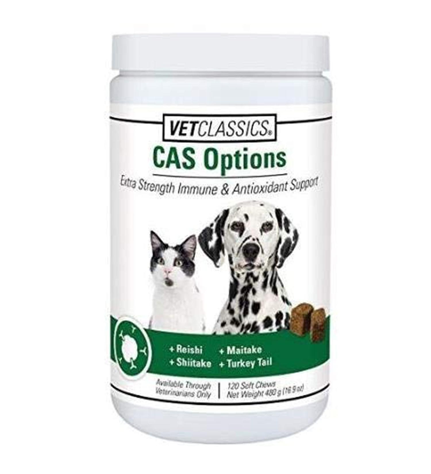 Vet Classics CAS Options Extra Strength Immune Support 120 Ct Soft Chews for Dogs & Cats - Pet Antioxidant Care Supplement - Buy Online on GoSupps.com