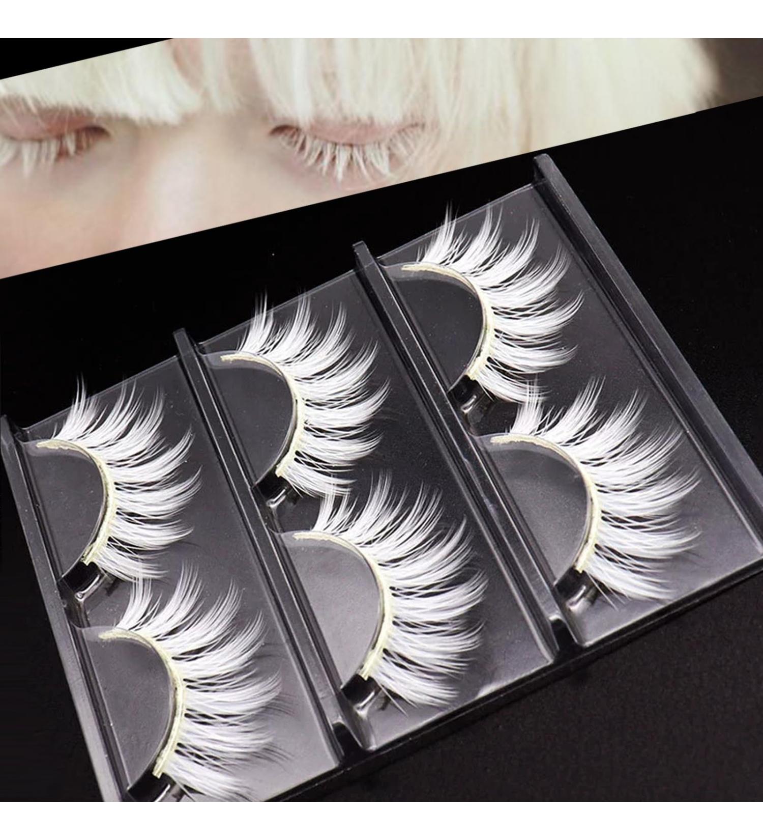 White False Eyelashes for Cosplay & Halloween | Natural Look Anime Makeup - 3 Pairs - Buy Online on GoSupps.com