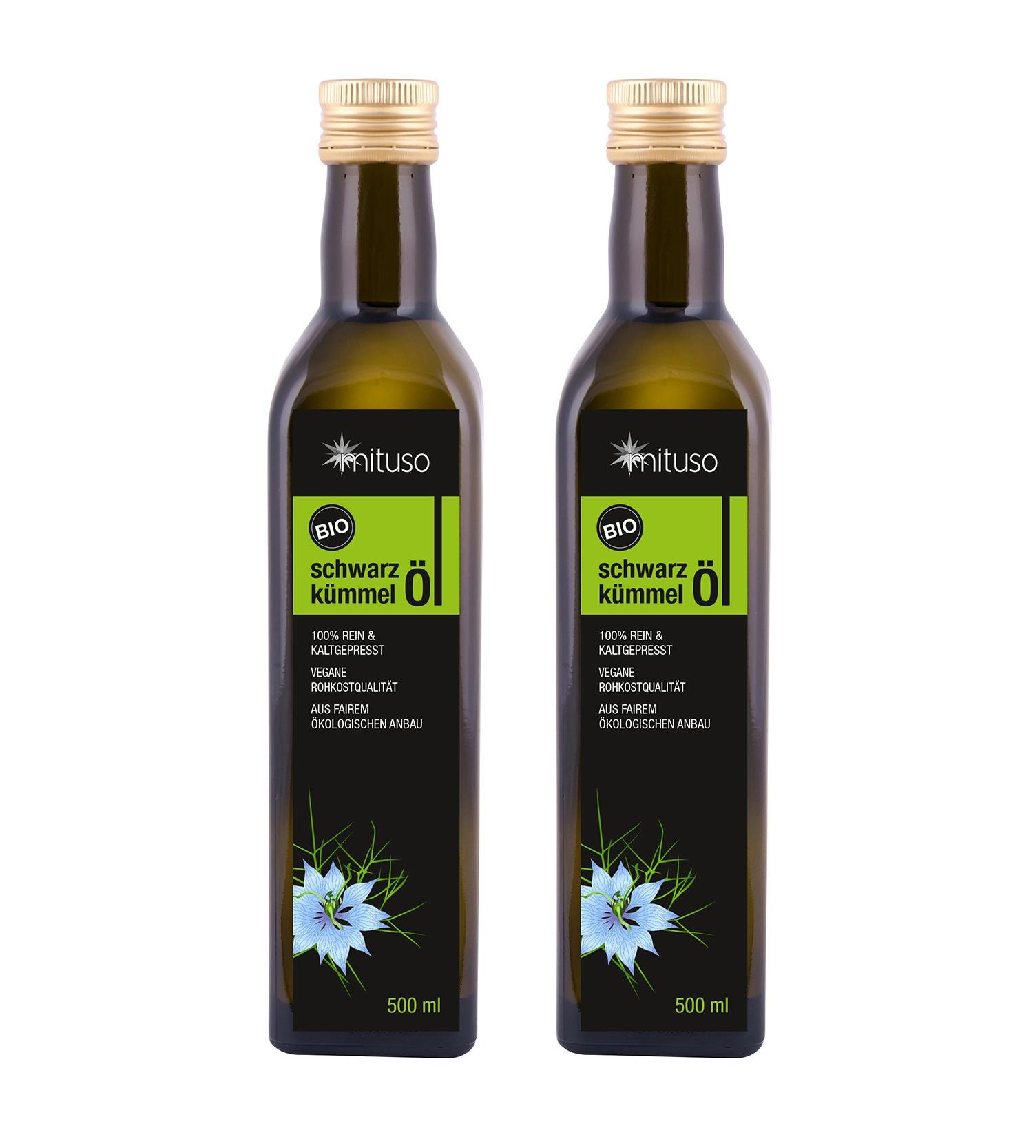 Mituso Paquet de 2 Huile de Cumin Noir Biologique Press e Froid 500 ml Cumino noir 500 ml - Buy Online on GoSupps.com