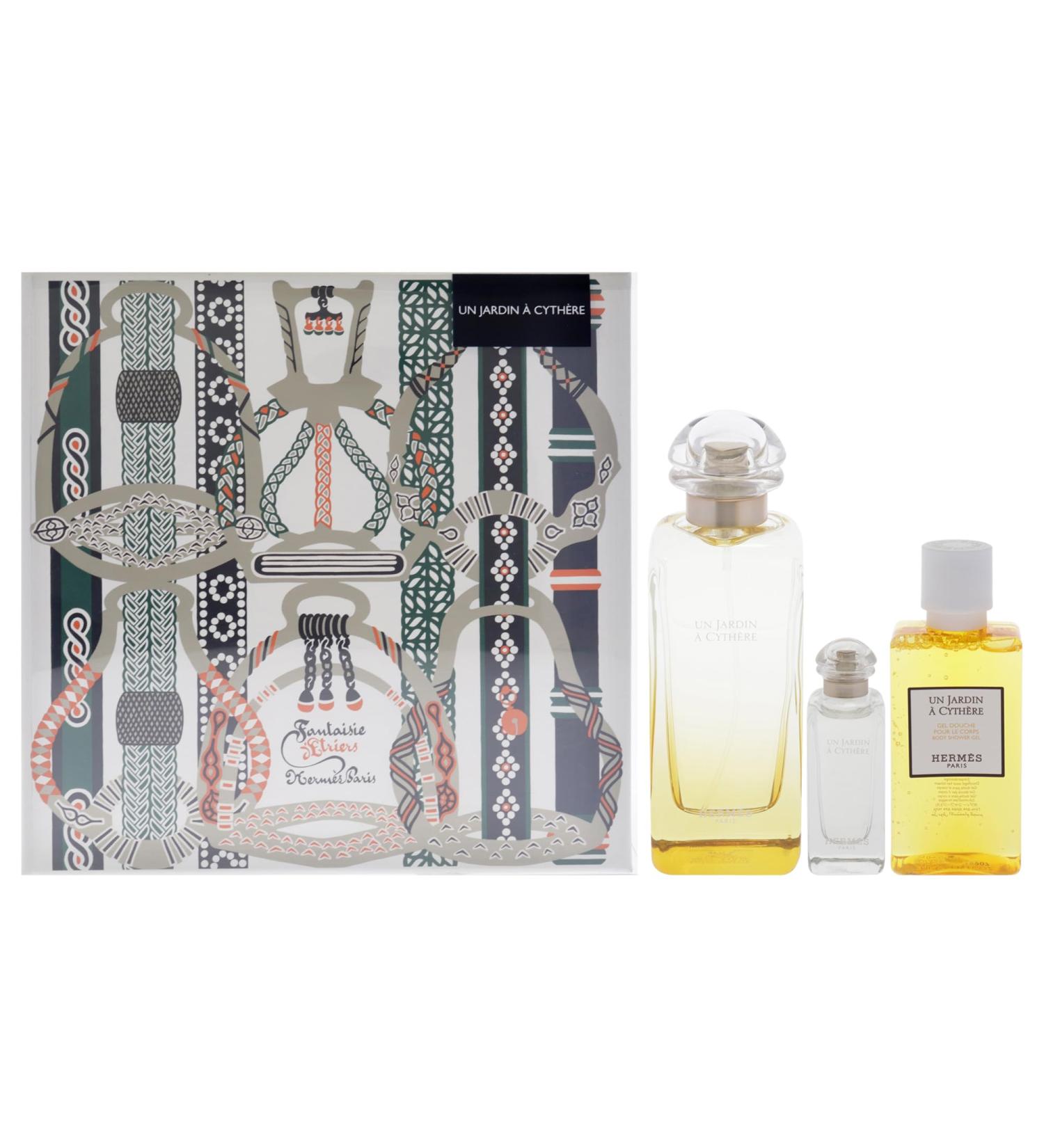 Hermes Un Jardin A Cythere for Unisex - 3 Pc Gift Set 3.3oz EDT Spray 0.25oz EDT Splash 1.35oz Shower Gel 4.9 Fl Oz (Pack of 1) - Buy Online on GoSupps.com