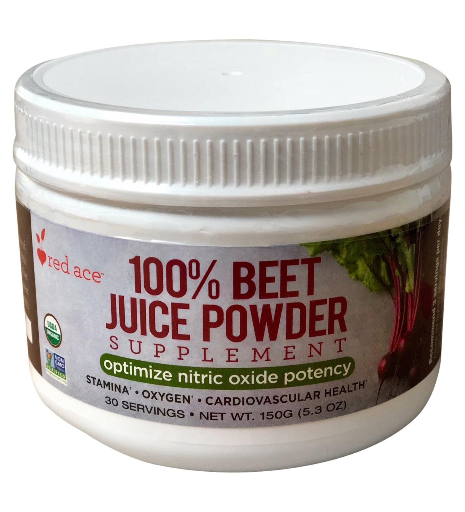 Red Ace Organic Beet Juice Powder - Nitric Oxide Booster, No Sugar, Non-GMO, 5.3 oz - Buy Online on GoSupps.com