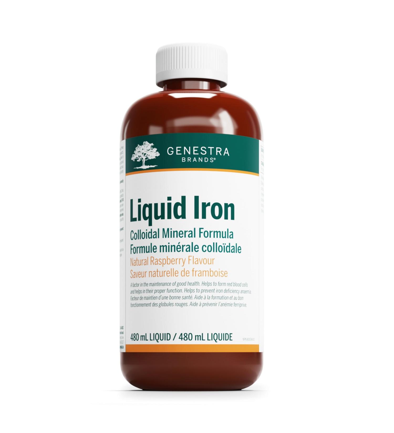 Genestra Brands - Liquid Iron - Colloidal Mineral Formula - 480 ml Liquid - Natural Raspberry Flavour - Buy Online on GoSupps.com