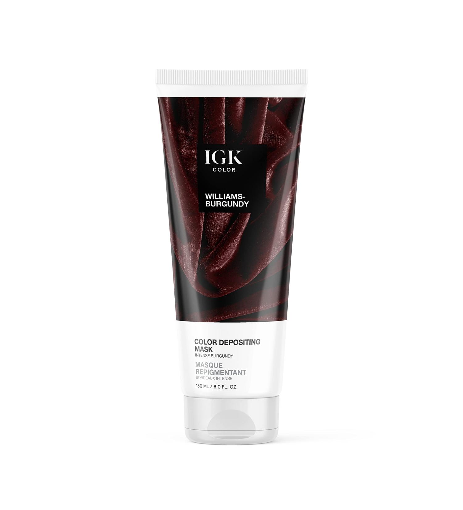 IGK Color Depositing Mask - Williams Burgundy | Vegan, Cruelty-Free | Hydrating, Conditioning, Shine-Boosting - Buy Online on GoSupps.com