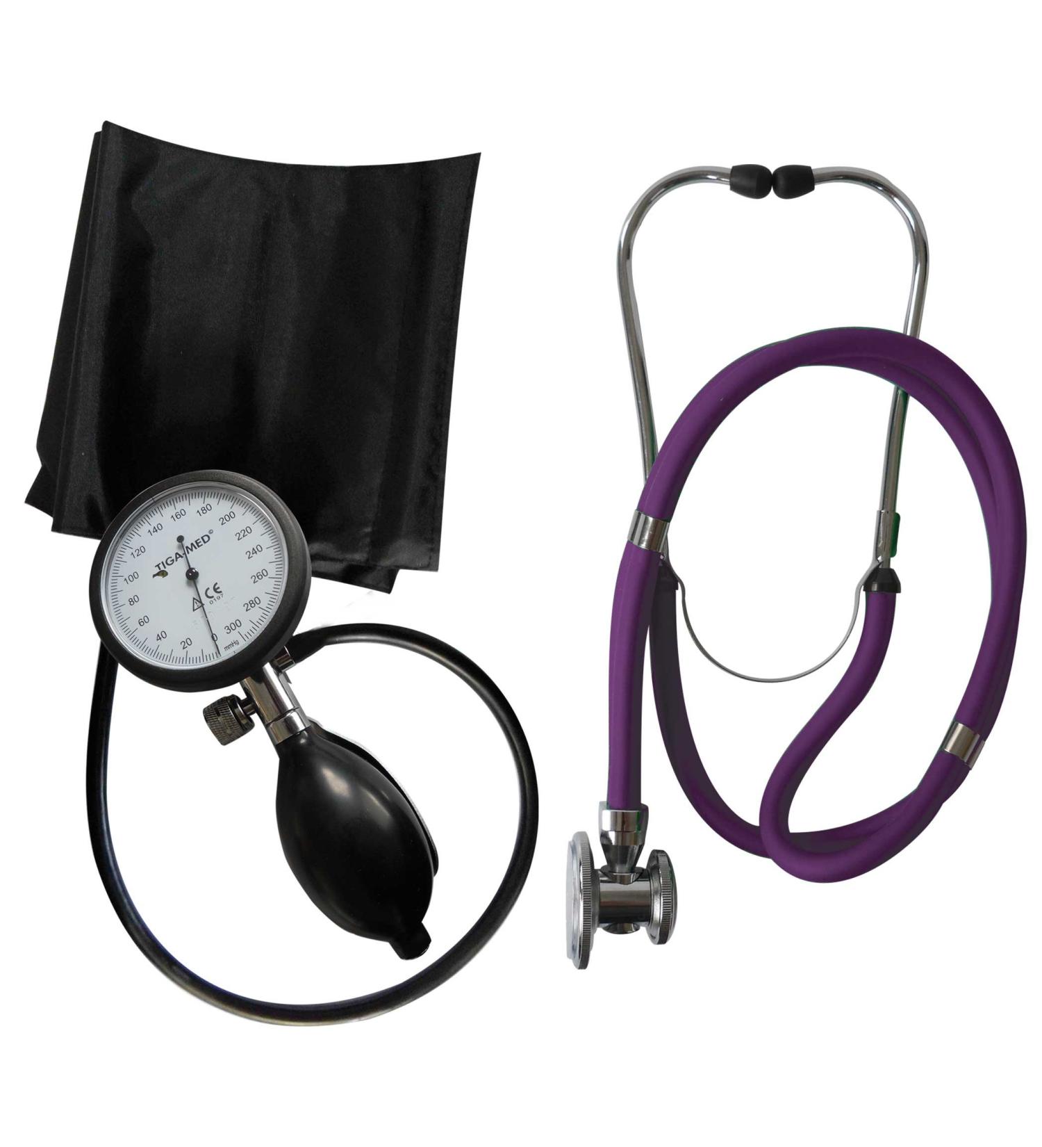 Buy Tiga Pro 1 Blood Pressure Monitor & Rappaport Violet Stethoscope - Professional Upper Arm Kit for Accurate Readings | International Shipping - Buy Online on GoSupps.com