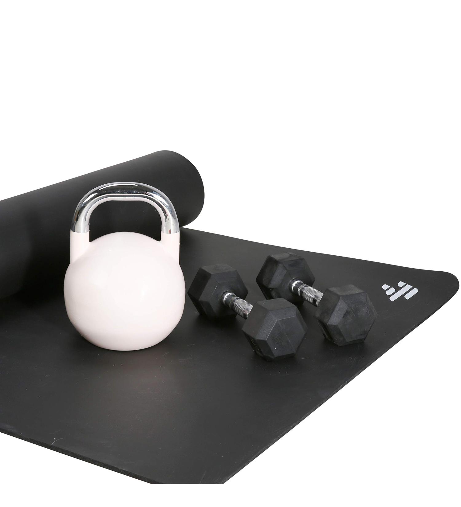 Finer Form Over-Sized Exercise Equipment Floor Mat for Home Gym - Ideal for Weight Benches, Treadmill, Exercise Bikes, Elliptical, Yoga, HIIT, and Cardio - Works on Floor and Carpet - Buy Online on GoSupps.com