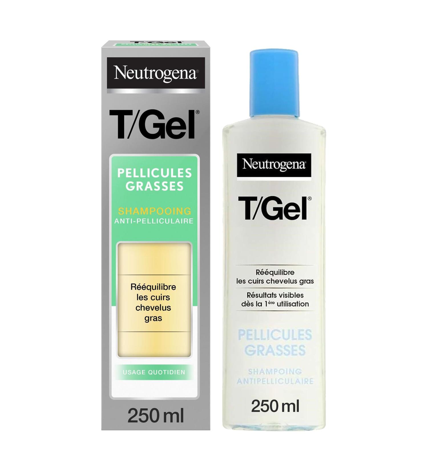 Neutrogena | T/Gel Anti-Dandruff Shampoo Oily Dandruff (250 ml bottle) Rebalancing shampoo for oily scalps Shampoo with visible results from the 1st use - Buy Online on GoSupps.com