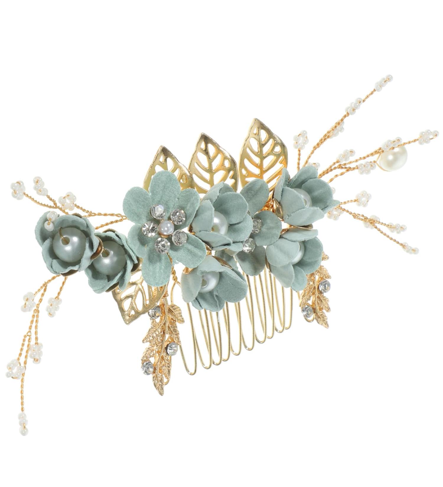 Healeved Crystal Flower Wedding Hair Comb - Hair Combs Hair Accessories for Women Green Bridesmaid Bridal Hair Accessories for Wedding Prom Birthday Party - Hair Accessories Wedding Guest - Buy Online on GoSupps.com