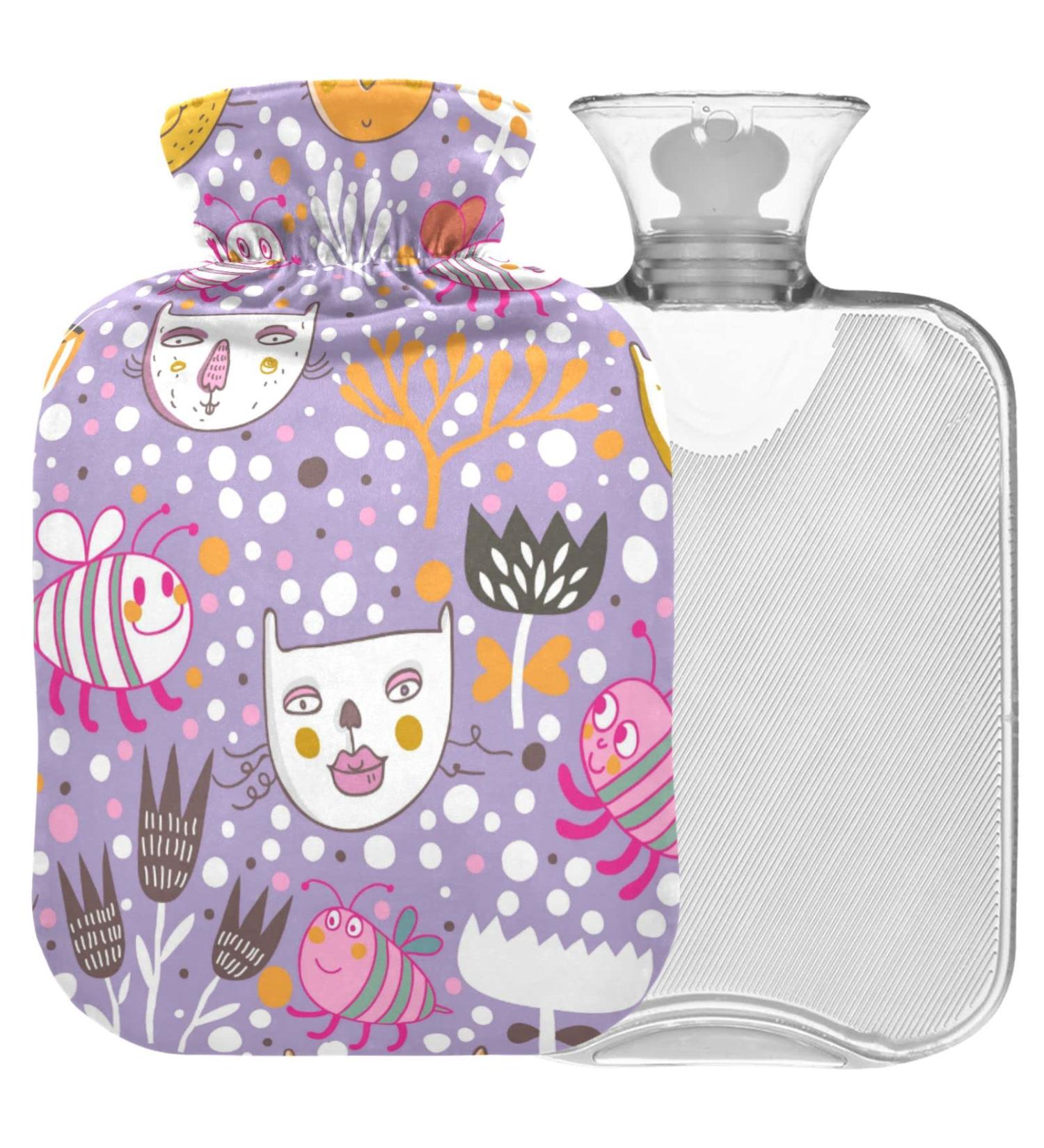 Shop Naanle Floral Honeybee Cat Water Bottle 2L Transparent Warm Water Flap Handle for Pain Relief & Cold Therapy | Ideal for Office & Home Use - Buy Online on GoSupps.com