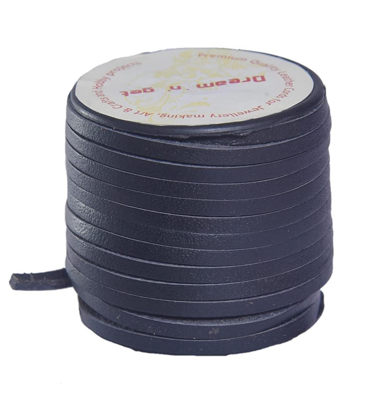 DreamNGet 3x2mm Black Leather Cord 10m - Ideal for Jewelry Making & Crafts - Buy Online on GoSupps.com