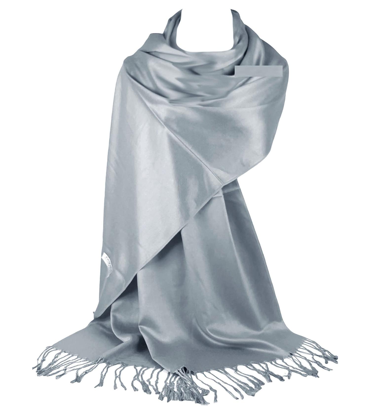 GFM Smooth Shiny Surface Pashmina Style Scarf (L9) .L9-ch-silver Grey - Buy Online on GoSupps.com