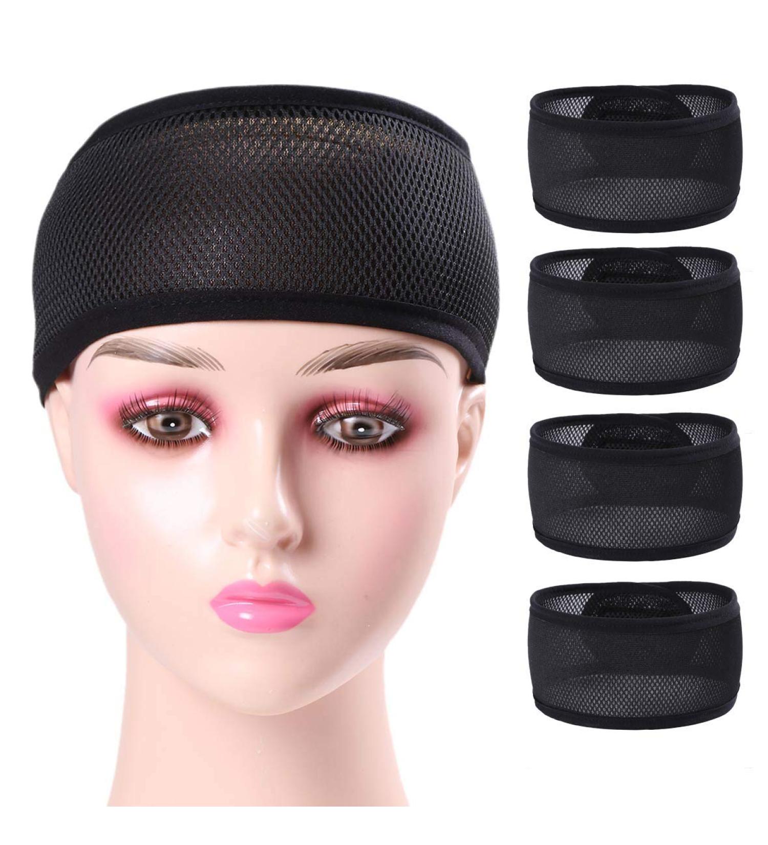 ZRQ 4 Pcs Deluxe Foam Mesh Wrap Bath Hair Makeup Wraps - Breathable Adjustable Non Slip Cool Mesh Fabric, Soft Satin Edge Laying Scarf for Women - Black - Buy Online on GoSupps.com