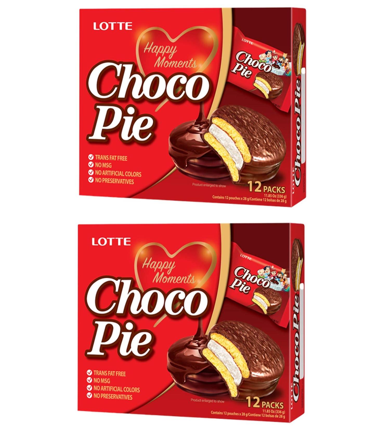 Lotte Choco Pies 2 Packs - Delicious Choco Pie Snack - Buy Online on GoSupps.com