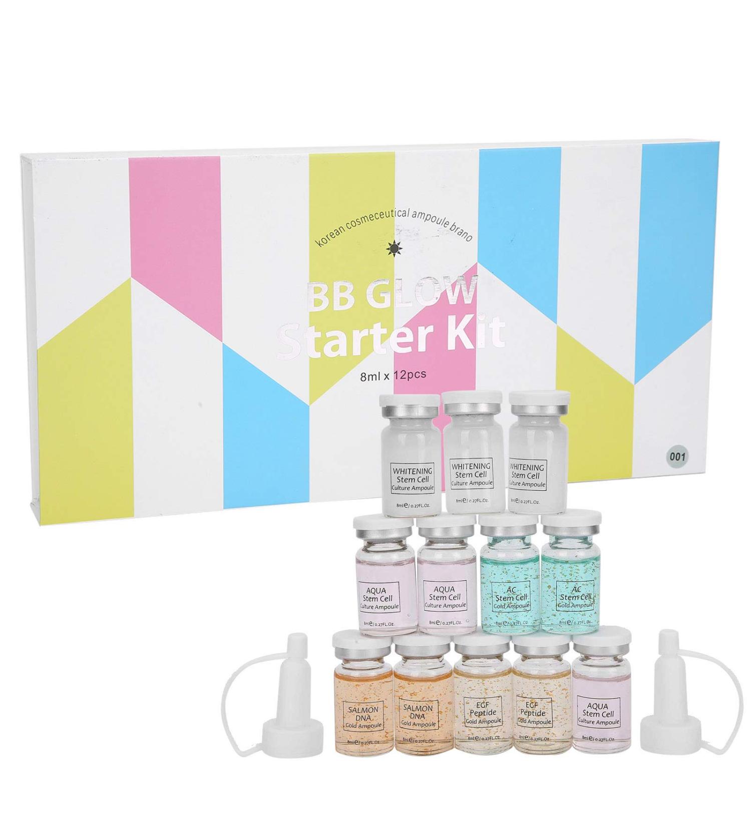 24K Gold Leaf Serum - 8ml x 12 Bottles | Hyaluronic Acid Anti-Aging & Acne Treatment | Skin Tightening & Facial Lifting - Buy Online on GoSupps.com