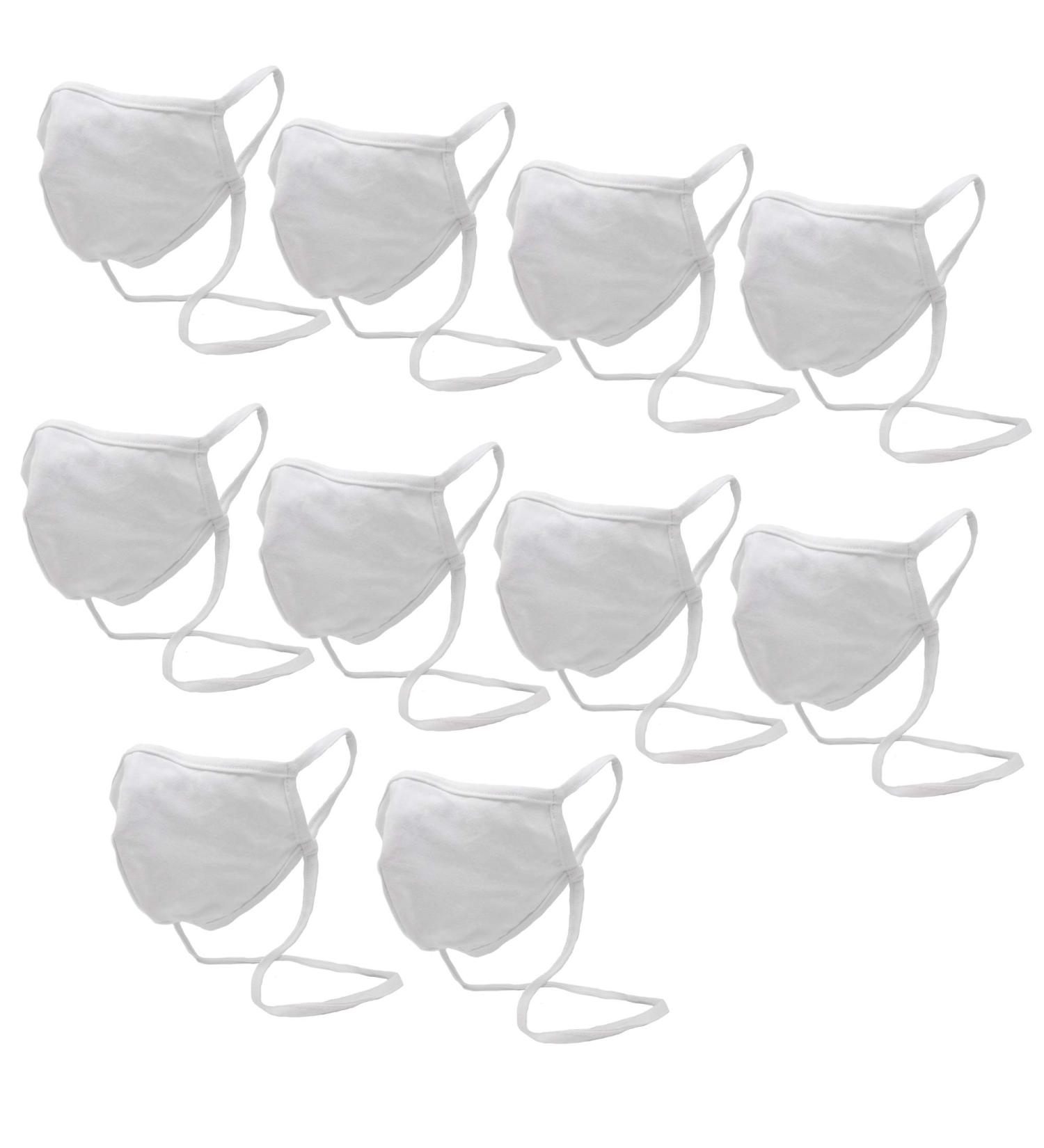 Buy Buttonsmith White Adult XL Cotton Adjustable Face Mask Washable Soft T-Shirt Material Built-in Lanyard Made in the USA International Shipping Available - Buy Online on GoSupps.com