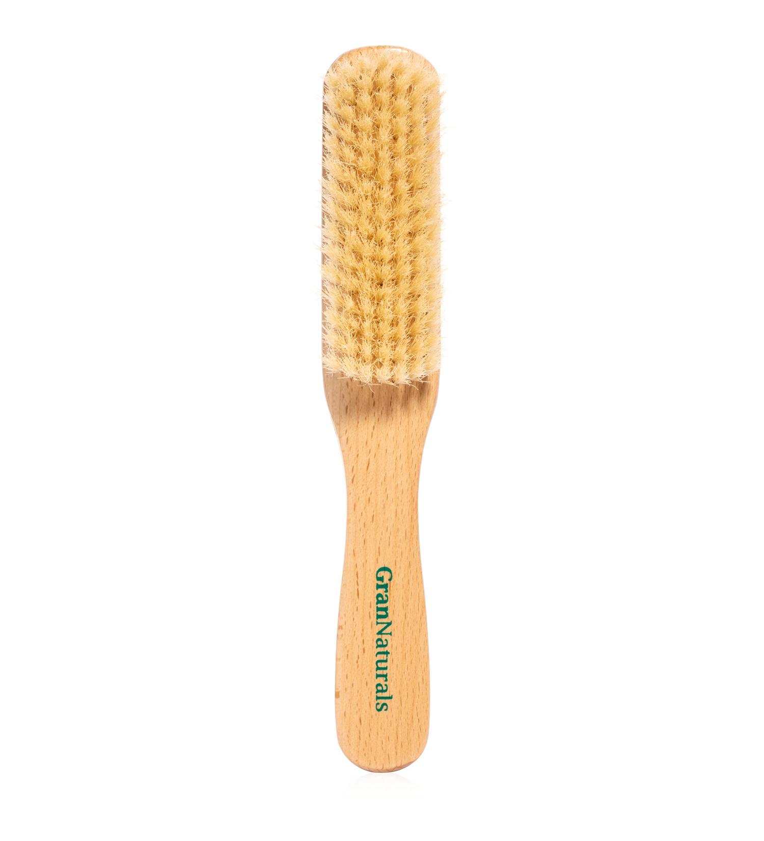 GranNaturals Boar Bristle Slick Back Hair Brush - White Bristle Hairbrush for Sleek Styles - Natural Wood Handle for Men and Women - Buy Online on GoSupps.com