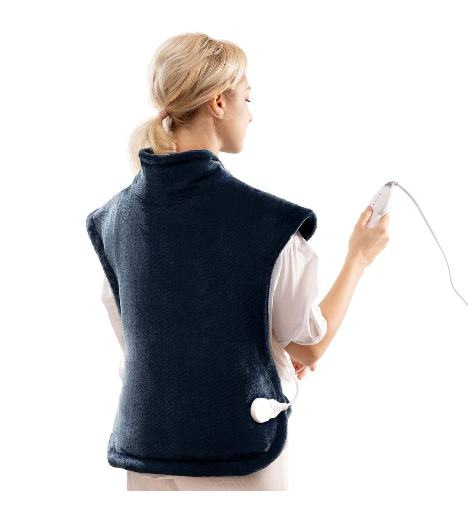 Heating Pad for Back and Shoulder Pain Relief | Electric Wrap with 4 Heat Settings | Wearable Large Heating Pad Neck and Shoulder Wrap | 2 Hr Auto Shut Off | Washable | Blue - Buy Online on GoSupps.com
