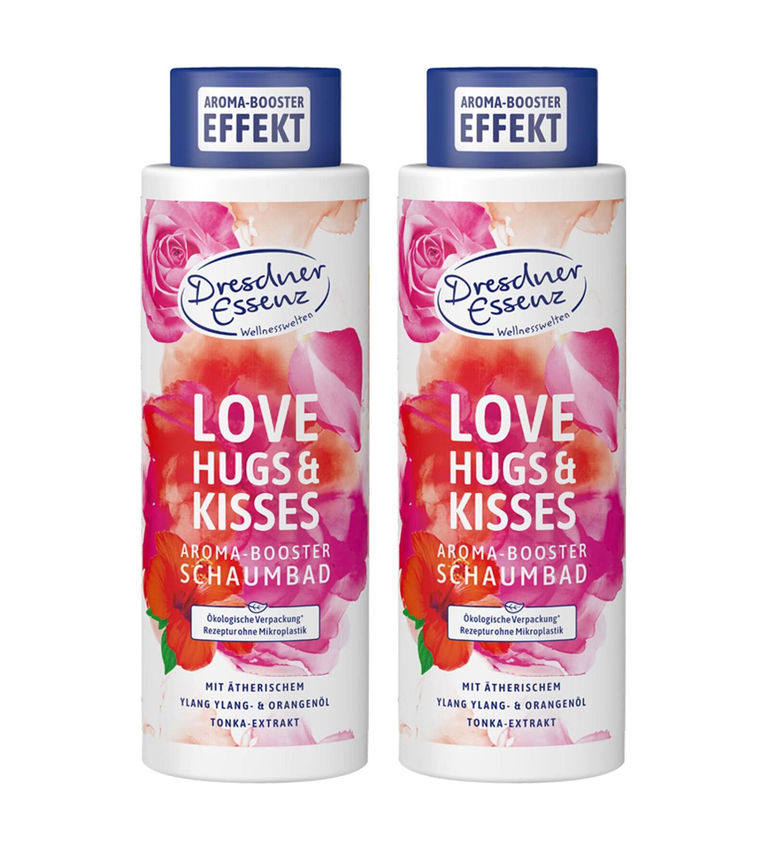 Pack of 2 Dresdner Essenz Bubble Bath Love Hugs and Kisses 2 x 500 ml Bath Additive Vegan