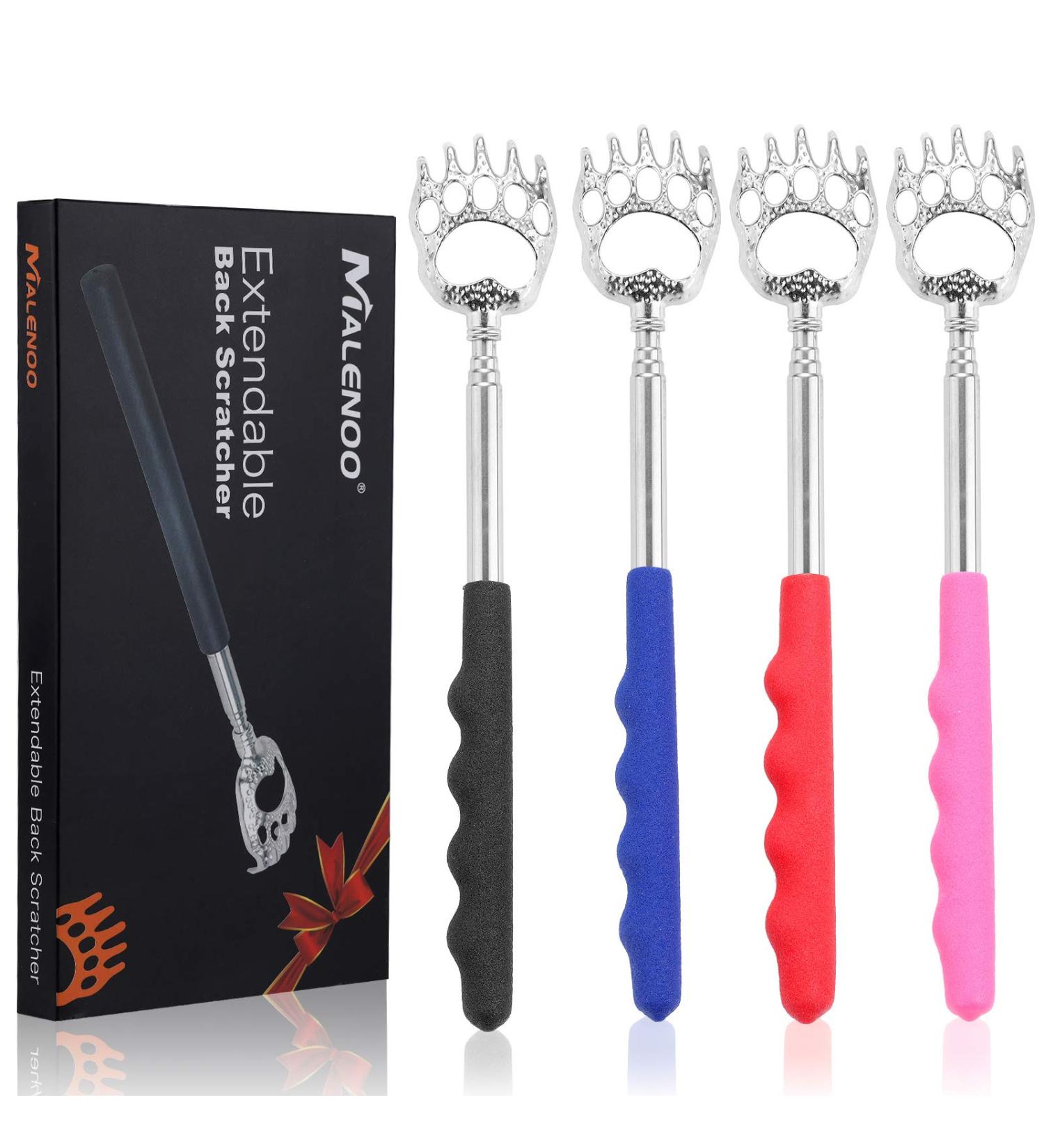 4-Pack Extendable Bear Claw Back Scratcher Set - Telescoping Metal Retractable Massager for Men and Women - Buy Online on GoSupps.com