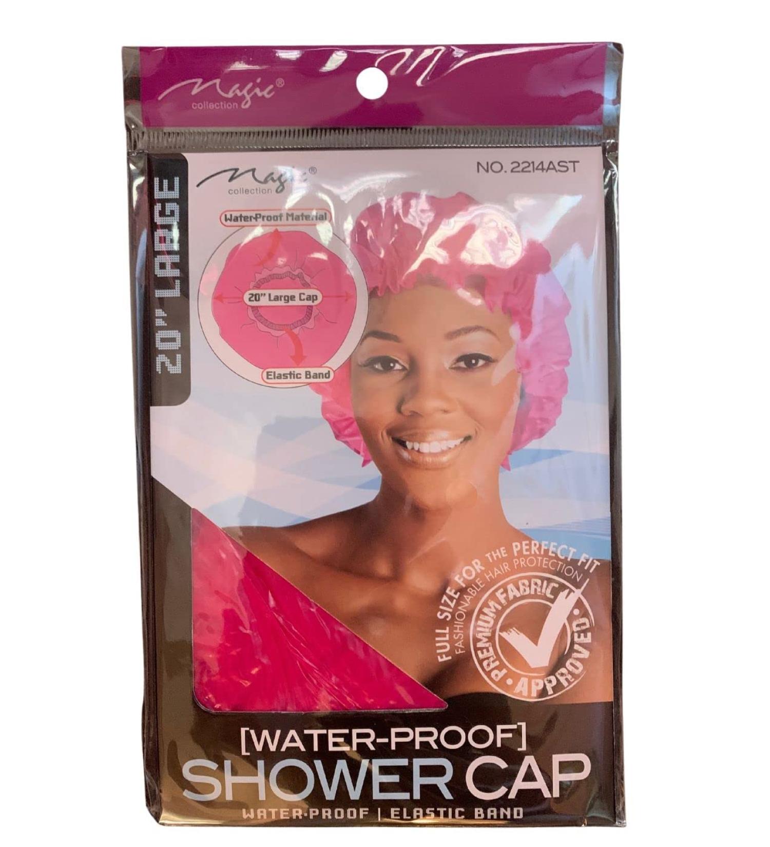 Large Hot Pink Magic Waterproof Shower Cap with Elastic Band - Perfect for Bathing and Hair Care - Buy Online on GoSupps.com