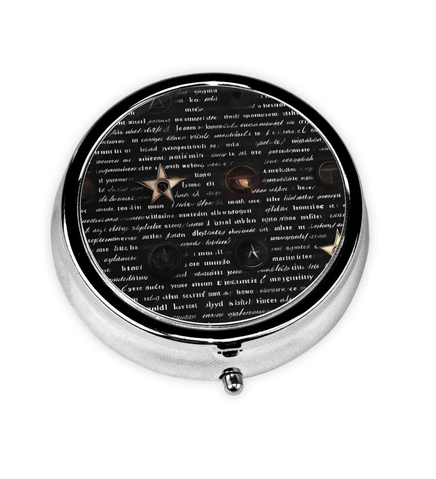 Mysterious Textround Pill Box | 3 Compartment Portable Travel Organizer for Pills - Buy Online on GoSupps.com