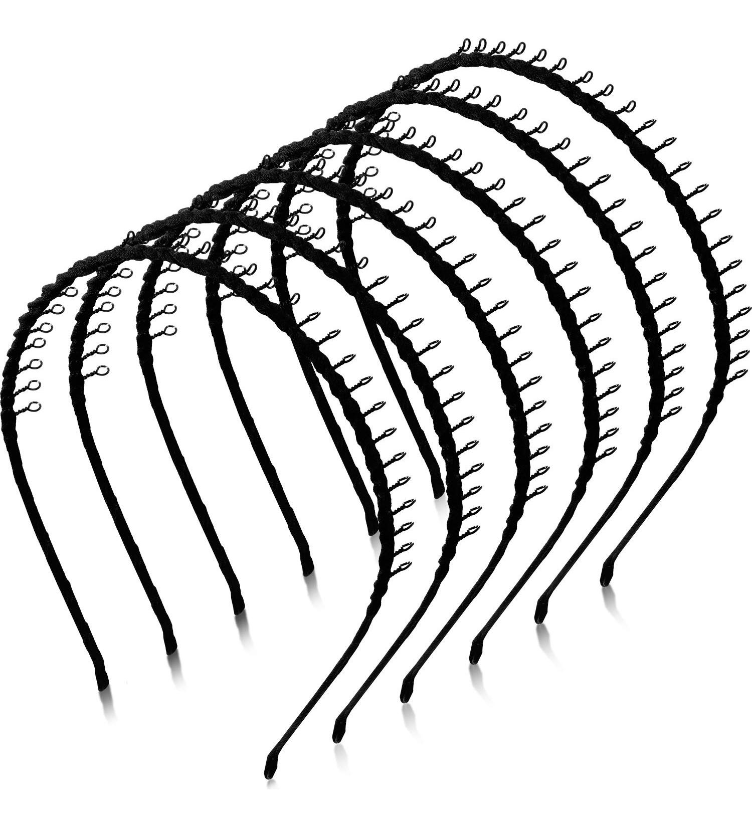 Zhanmai 10-Piece Unisex Metal Teeth Comb Hairbands - Stylish Black Hair Accessories - Buy Online on GoSupps.com
