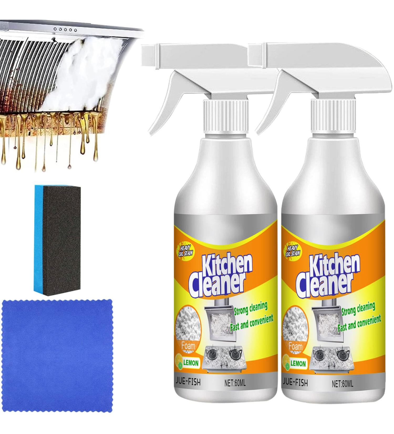 Neat Freekz All-Purpose Kitchen Pots and Pan Cleaner Kitchen Foam Cleaner Kitchen Oil Stains Cleaner Spray Kitchen Grease Cleaner Foam Clean Kitchen Oil Stains With Towel Sponge (2set) - Buy Online on GoSupps.com
