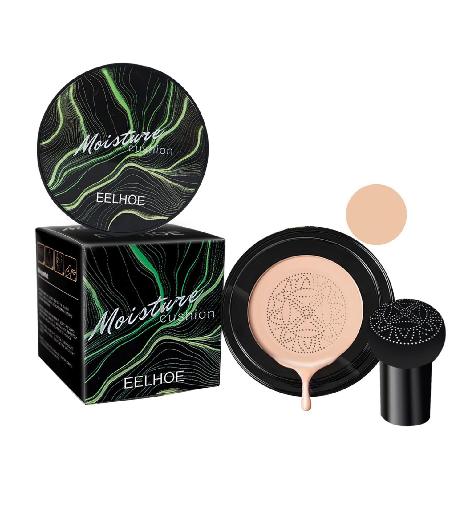 Air Cushion CC Cream Moisturising Concealer Base Long Lasting Foundation Brightening Natural Nude Foundation with Mushroom Tip. natural color - Buy Online on GoSupps.com