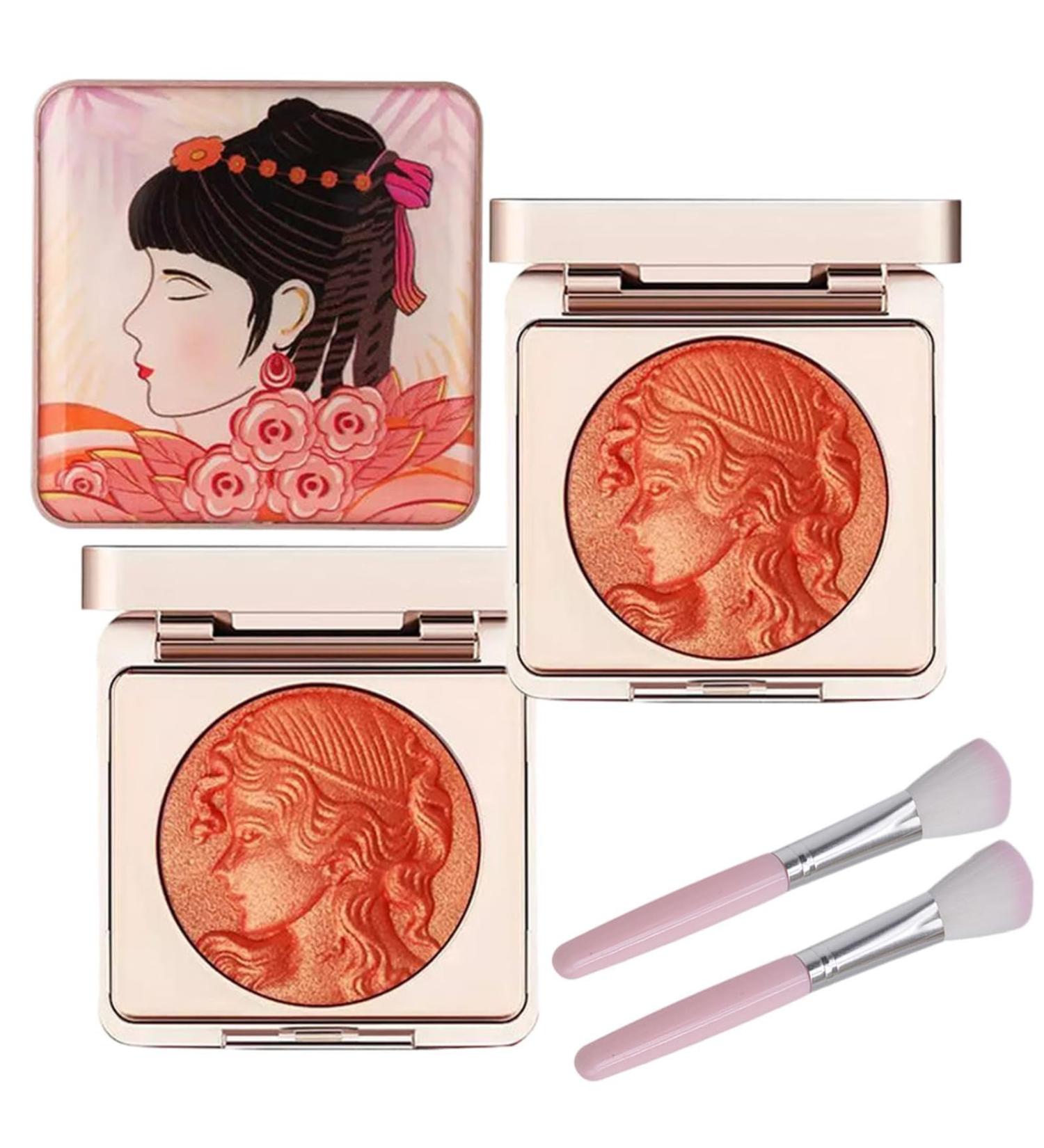LXCJZY Embossed Smooth Powder Blush Palette For Cheeks Embossed Girl Blush for Cheeks Matte Face Powder Blush Palette Natural Makeup Radiant Finish (2Pcs Orange One Size) 2pcs Orange 6 g (Pack of 1) - Buy Online on GoSupps.com