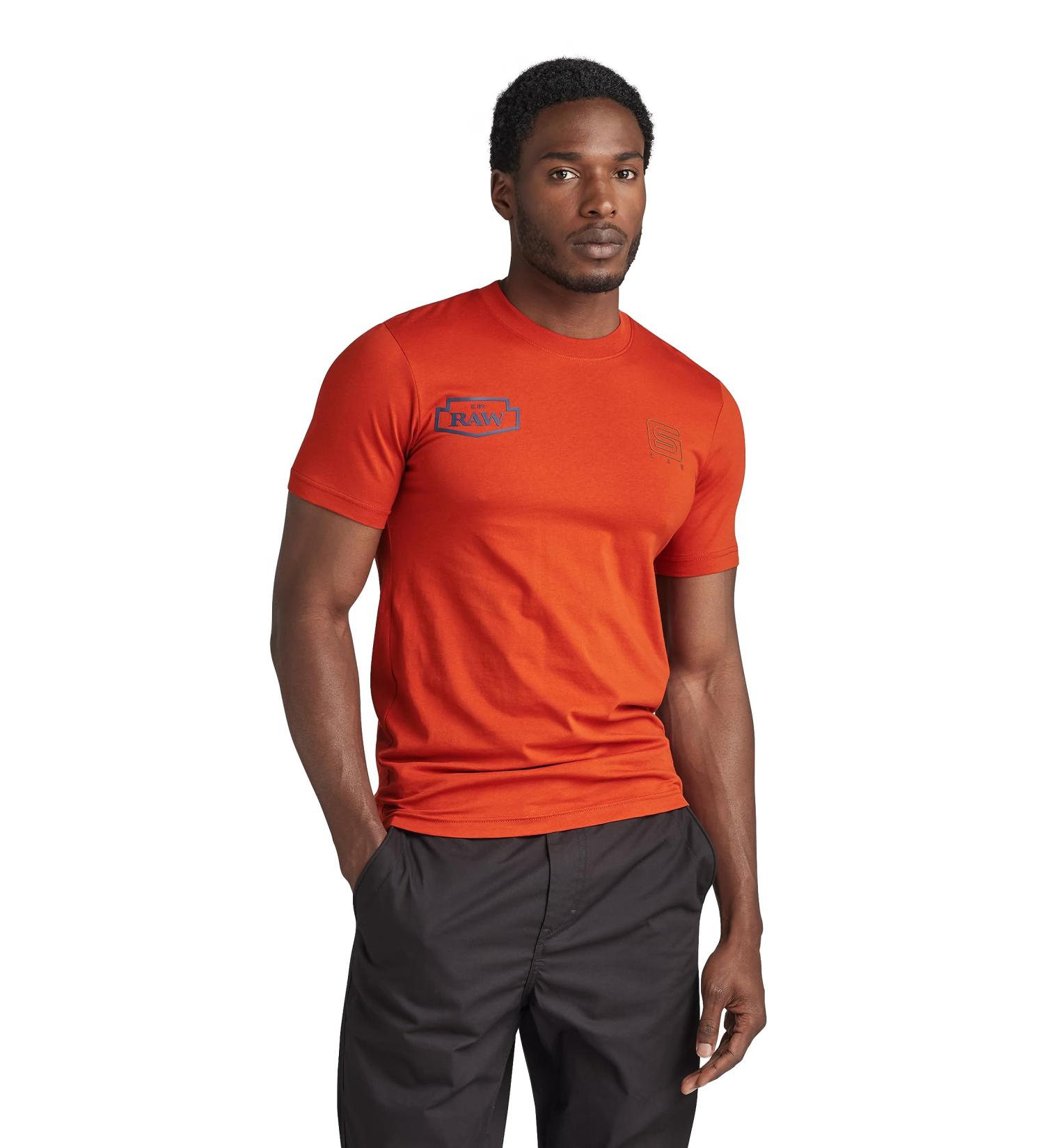 G-STAR RAW Men's Multi Gr Slim R T T-Shirts XL Orange (Rooibos Tea D23715-336-g052) - Buy Online on GoSupps.com