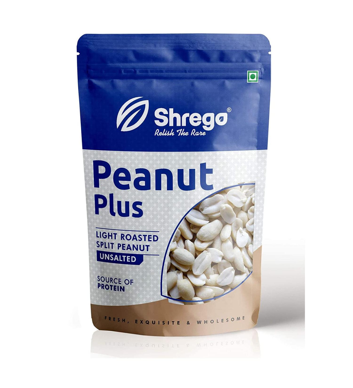 SHREGO Peanut Plus Light Roasted Split Peanut Unsalted 1040g (6x180g Vacuum Packed)