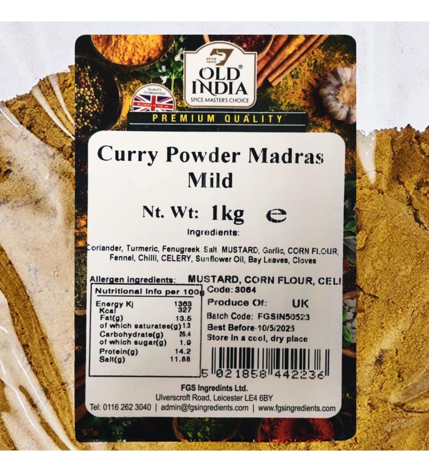 Old India Mild Madras Curry Powder 1 Kg