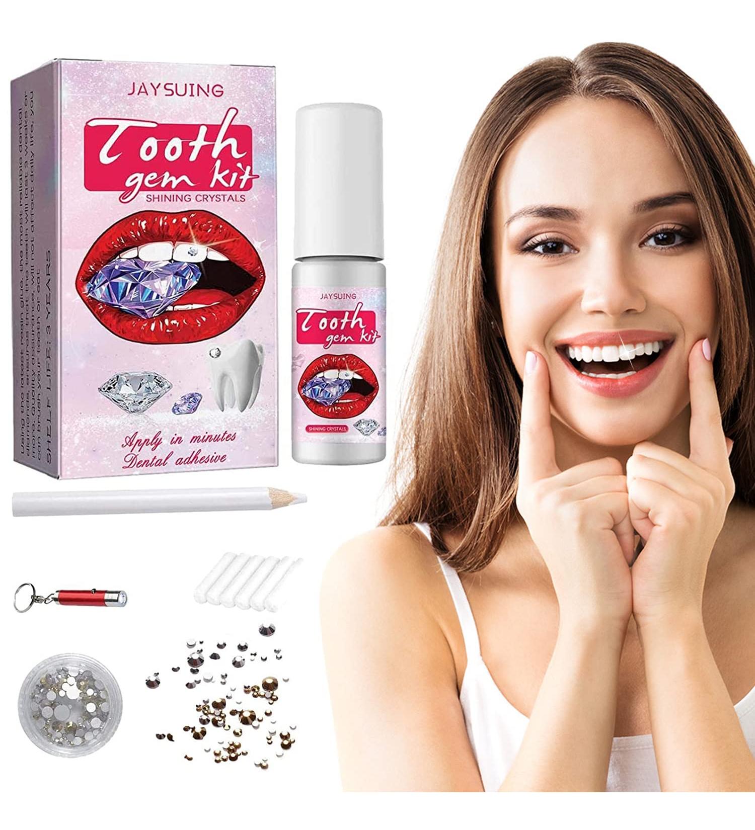 Tooth Gemstone Set | DIY Teeth Gems Kit with Glue | Tooth Jewelry & Dental Stone Collection - Buy Online on GoSupps.com