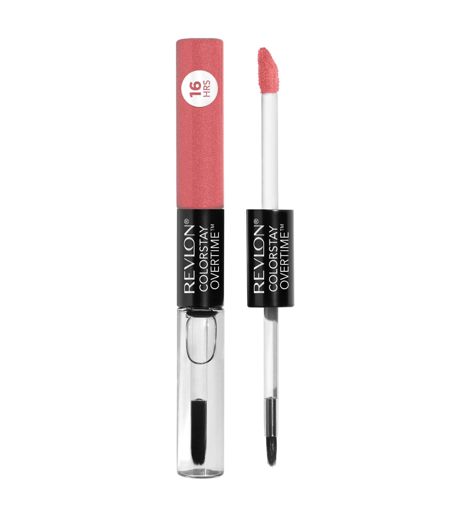 Revlon ColorStay Overtime Lipcolor with Clear Lip Gloss - Perennial Peach (430) - Buy Online on GoSupps.com
