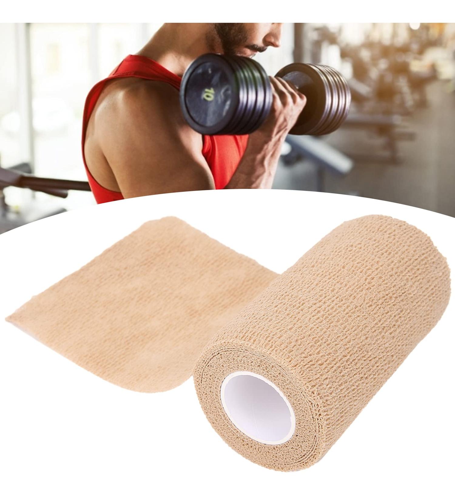 Self Adherent Bandage Wrap - Brown Flexible Cohesive Tape for Sports | Breathable Non Woven Roll for Sprains (10cm x 4.5m) - International Shipping Available - Buy Online on GoSupps.com