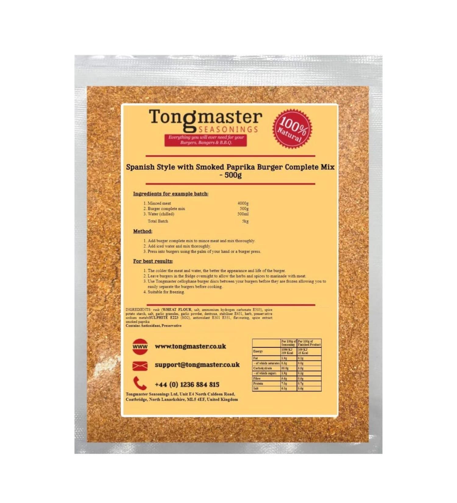 Spanish Style with Smoked Paprika Burger Complete Mix - 500g