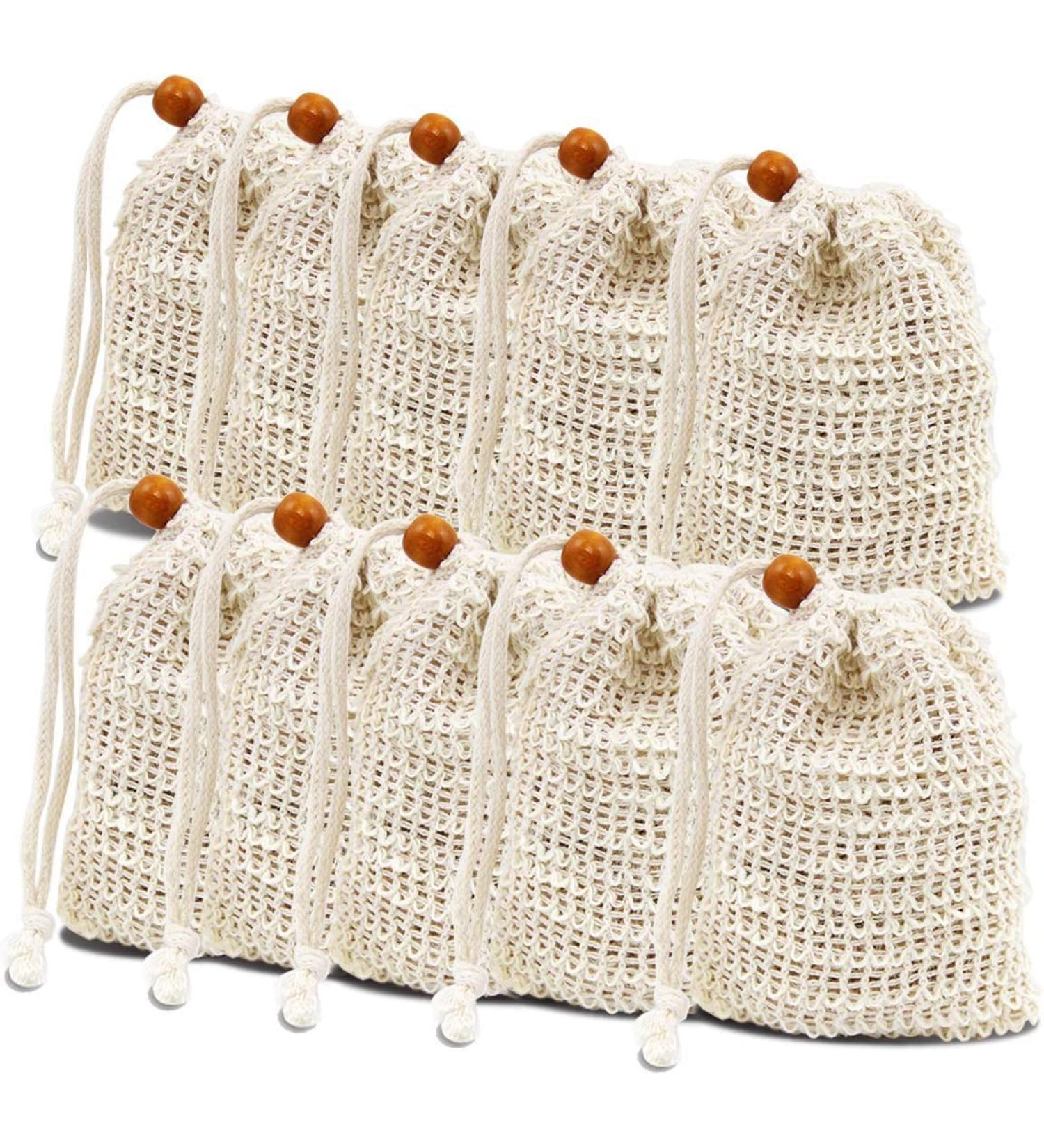 BetterJonny 10 Pieces Soap Exfoliating Bag | Natural Organic Soap Saver Pouch for Enhanced Skincare - Buy Online on GoSupps.com