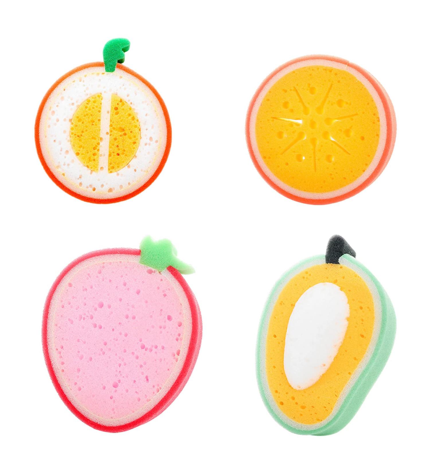 4 Pack Dish Cleaning Sponges Cute Fruit-Shape Thickened Kitchen Sponge Multifunctional Wipe Decontamination Lightweight Gentle Kitchen Sponge Sponge for Dishes Efficient Dish Scrubber - Buy Online on GoSupps.com