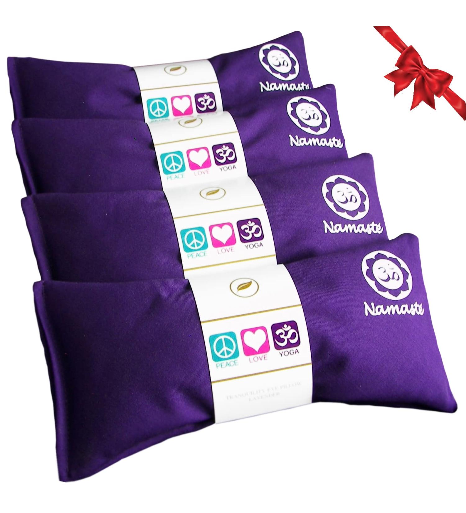 Happy Wraps Namaste Lavender Yoga Eye Pillows - Set of 4 - Aromatherapy for Stress, Meditation, Spa, Relaxation - Purple Cotton - Buy Online on GoSupps.com