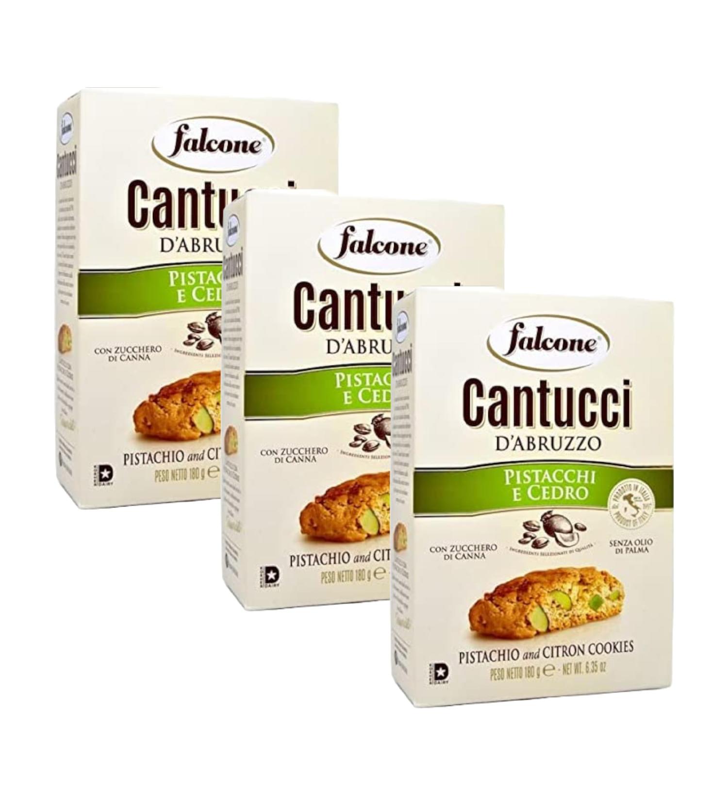 Falcone Cantucci - Pistachio & Citron 180g Pack of 3 Pistacchi E Cedro Cantuccini Biscotti - Buy Online on GoSupps.com