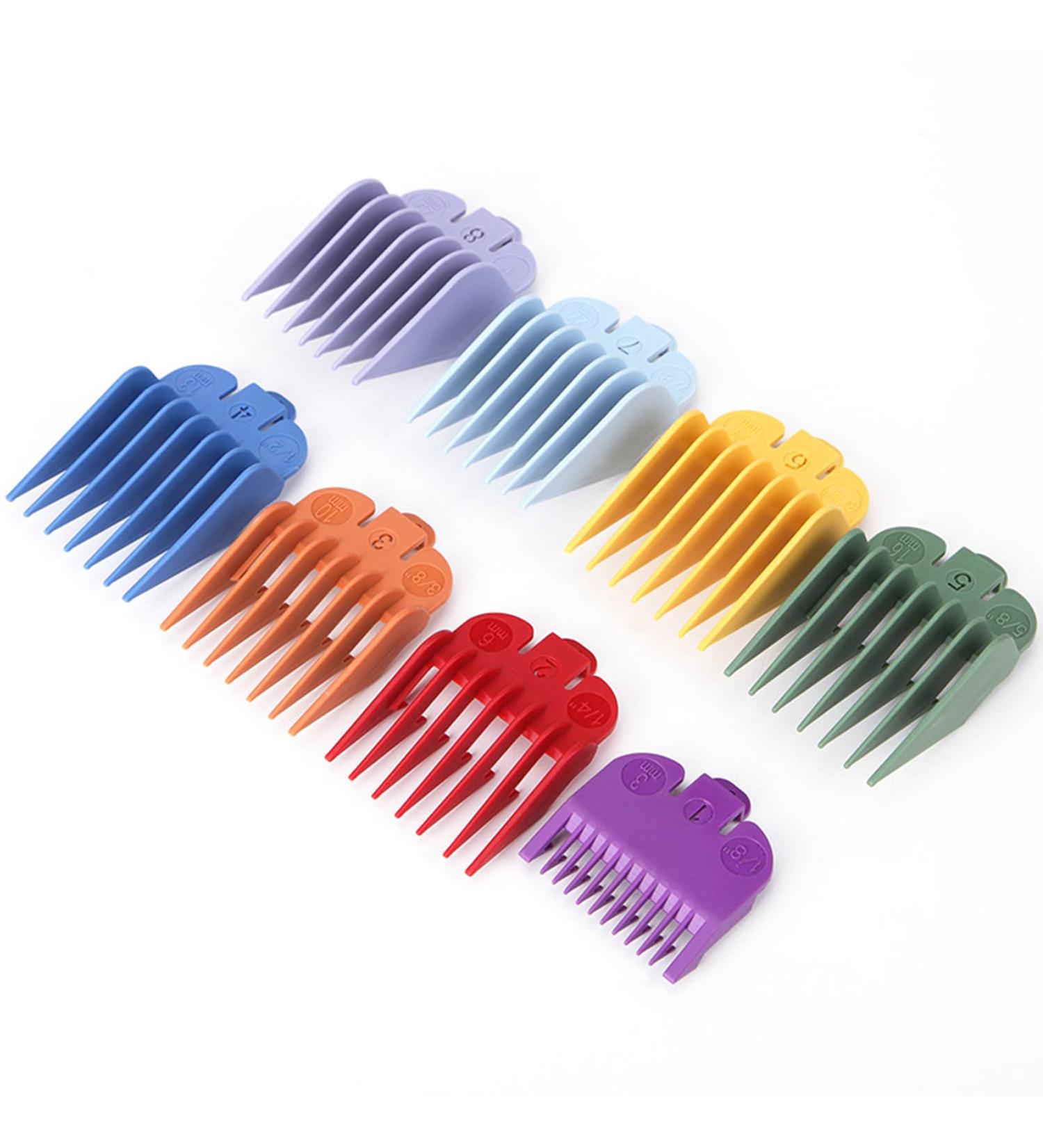 8PCS Hair Guide Comb Set Compatible with Hair Limit Combs Hair Trimmer Guards Attachments Hair Salon Tool Set Random Colors without Rack - Buy Online on GoSupps.com