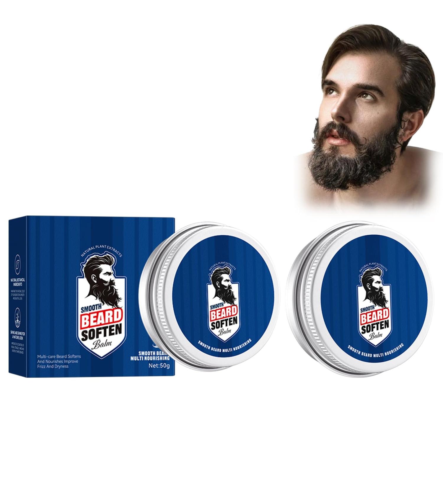 Baume Adoucissant Pour Barbe - 2 Pi ces | Huile D'argan & Jojoba Pour Barbe Douce Et Hydrat e | Pour Stylage Et Nutrition | Brillance Contr le Des Frisottis Et paississement De La Barbe - Buy Online on GoSupps.com