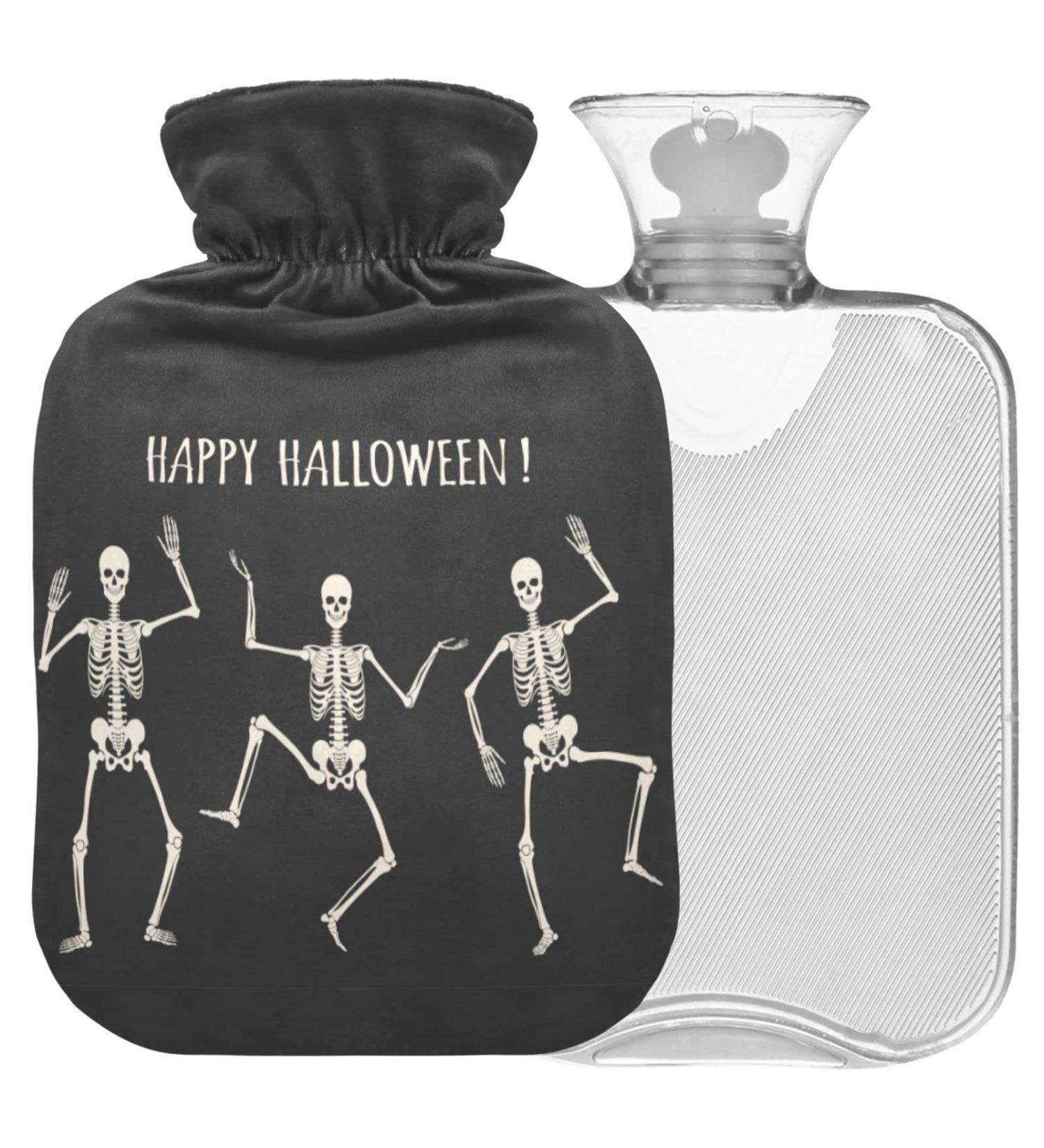 NAANLE Happy Halloween Hot Water Bottle - Transparent Hand/Foot Warmer for Pain Relief & Heat Therapy - 1L - Buy Online on GoSupps.com