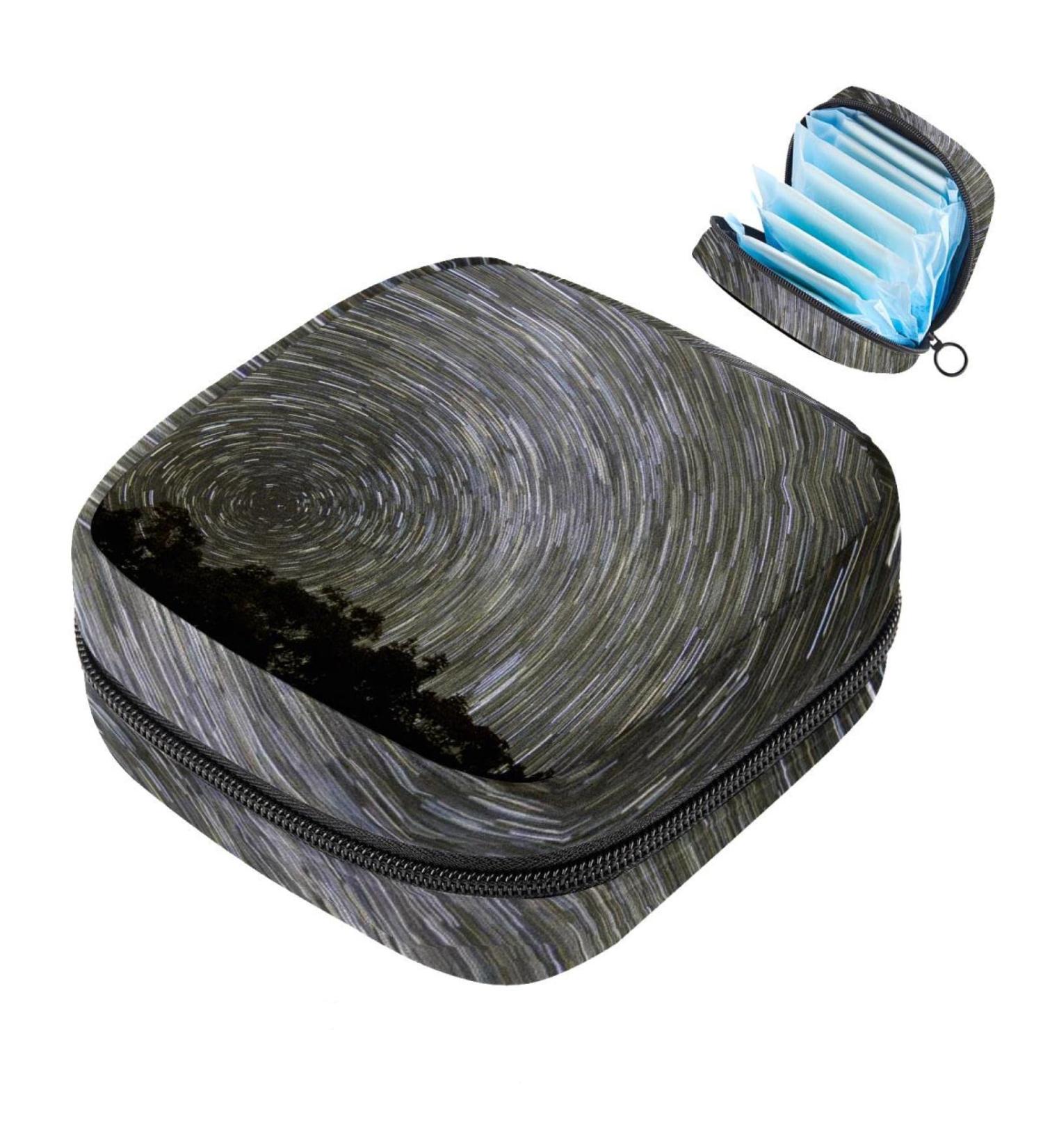 Gray Starry Sky Night Ladies Tie Storage Bag | Portable Menstrual Cup Pocket with Zipper for Teens & Women - Buy Online on GoSupps.com
